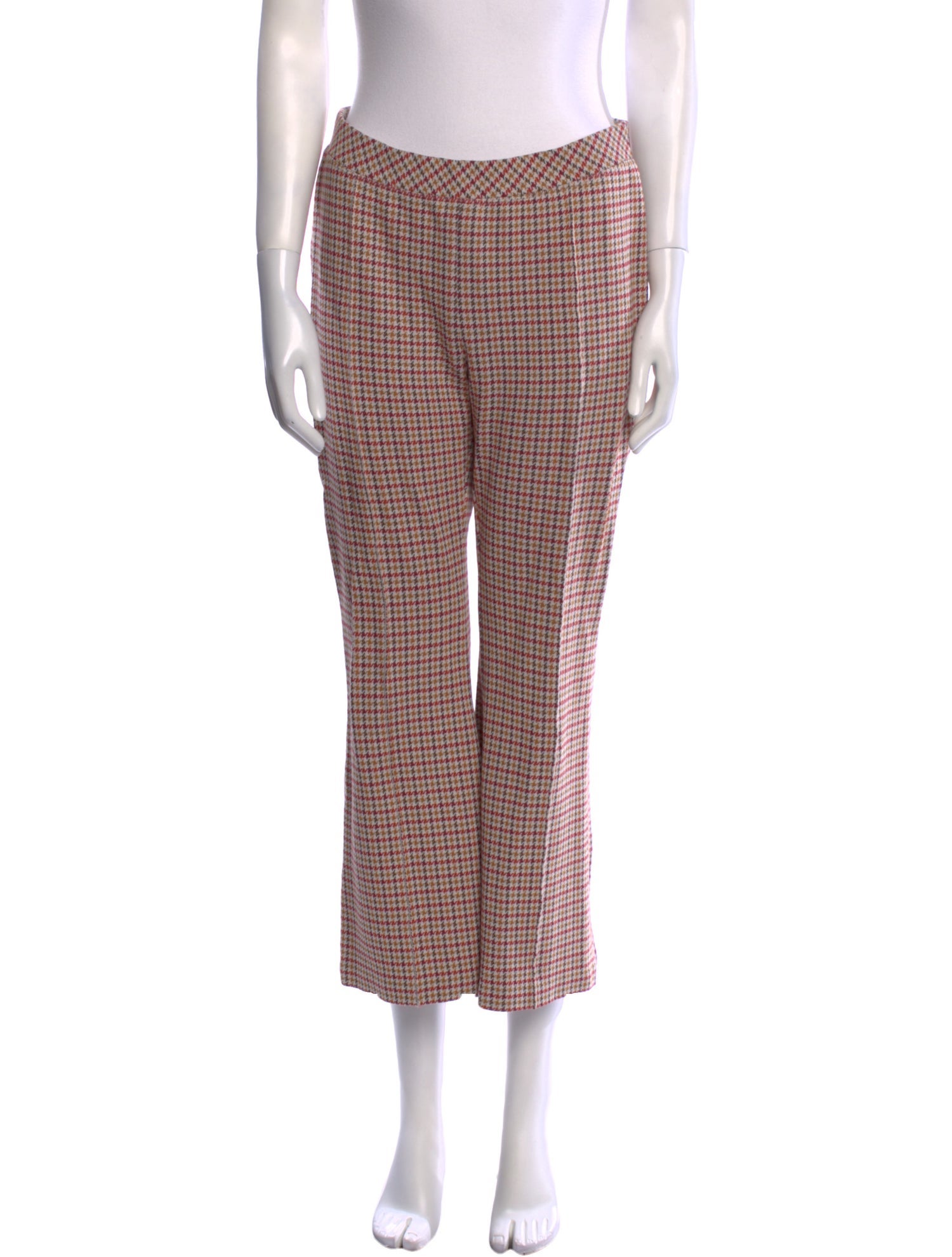 Rosetta Getty Houndstooth Print Wide Leg Pants