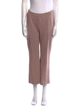 Rosetta Getty Houndstooth Print Wide Leg Pants