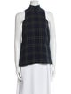 Rosetta Getty Wool Plaid Print Top