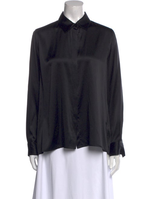 Rosetta Getty Silk Long Sleeve Button-Up Top