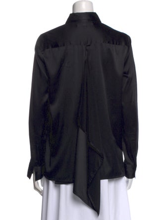 Rosetta Getty Silk Long Sleeve Button-Up Top