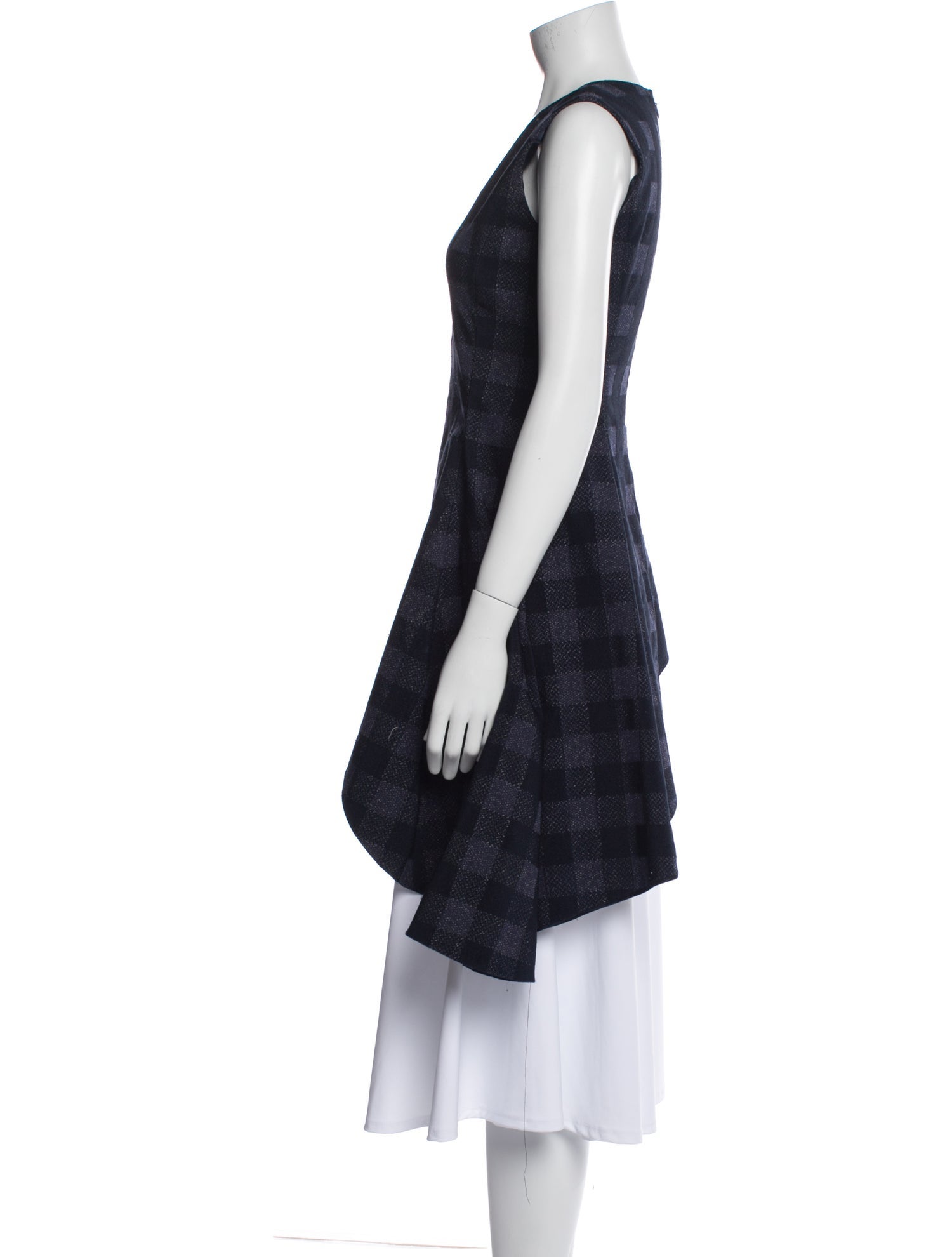 Rosetta Getty Plaid Print V-Neck Tunic