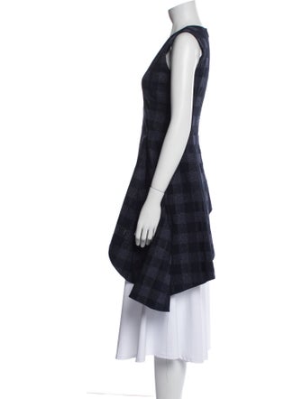 Rosetta Getty Plaid Print V-Neck Tunic