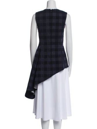 Rosetta Getty Plaid Print V-Neck Tunic