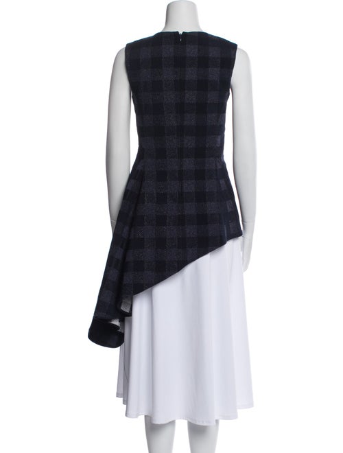 Rosetta Getty Plaid Print V-Neck Tunic