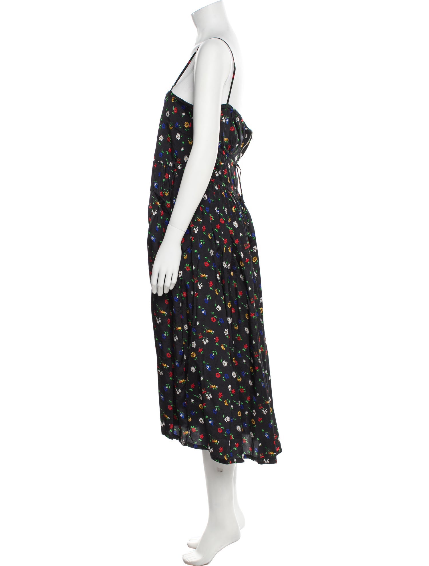 Rosetta Getty Floral Print Knee-Length Dress