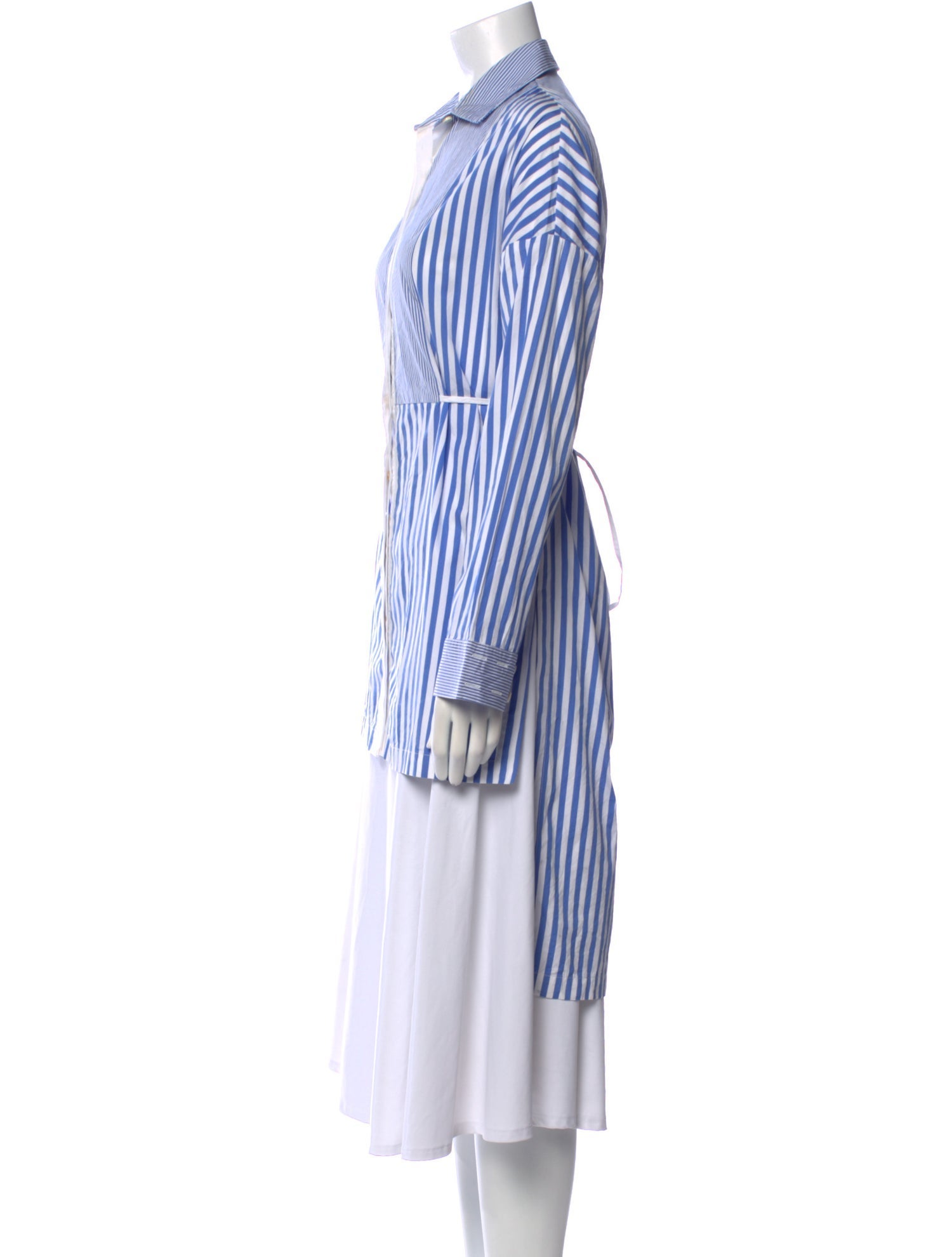 Rosetta Getty Striped Long Sleeve Button-Up Top