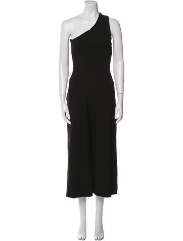 Pre-owned Rosetta Getty One-shoulder Jumpsuit In Black