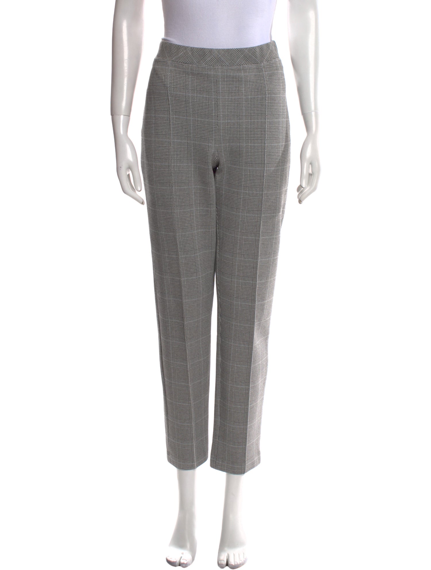 Rosetta Getty Plaid Print Straight Leg Pants