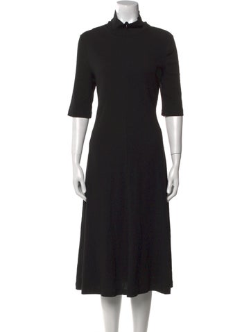 Pre-owned Rosetta Getty Turtleneck Midi Length Dress In Black