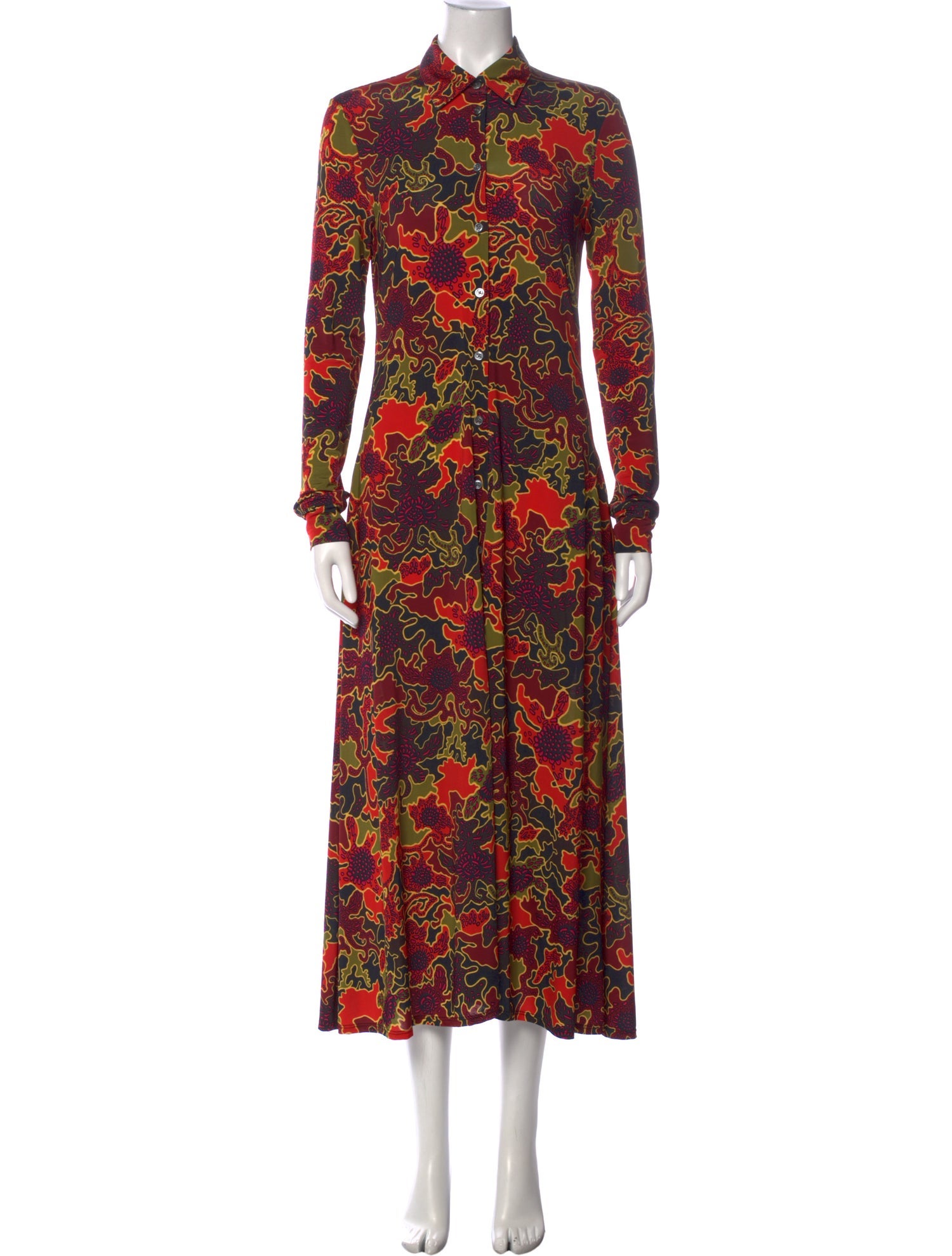 Rosetta Getty Floral Print Long Dress