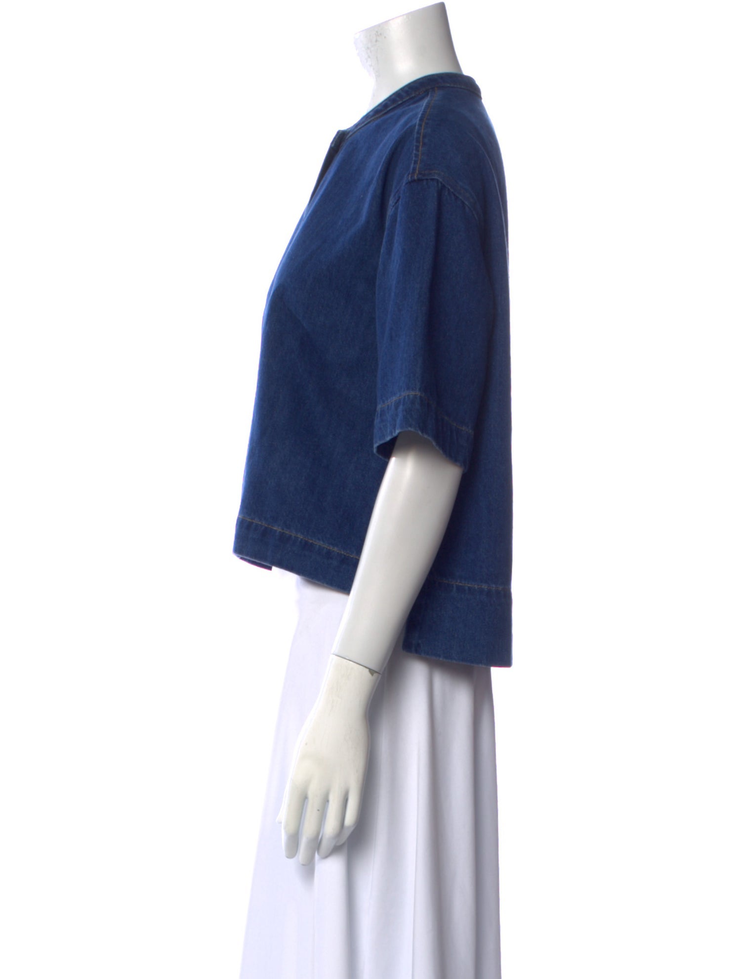 Rosetta Getty Crew Neck Short Sleeve Crop Top