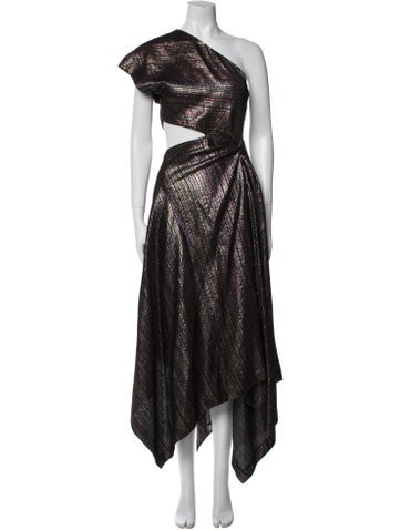 Pre-owned Rosetta Getty One-shoulder Long Dress In Multi