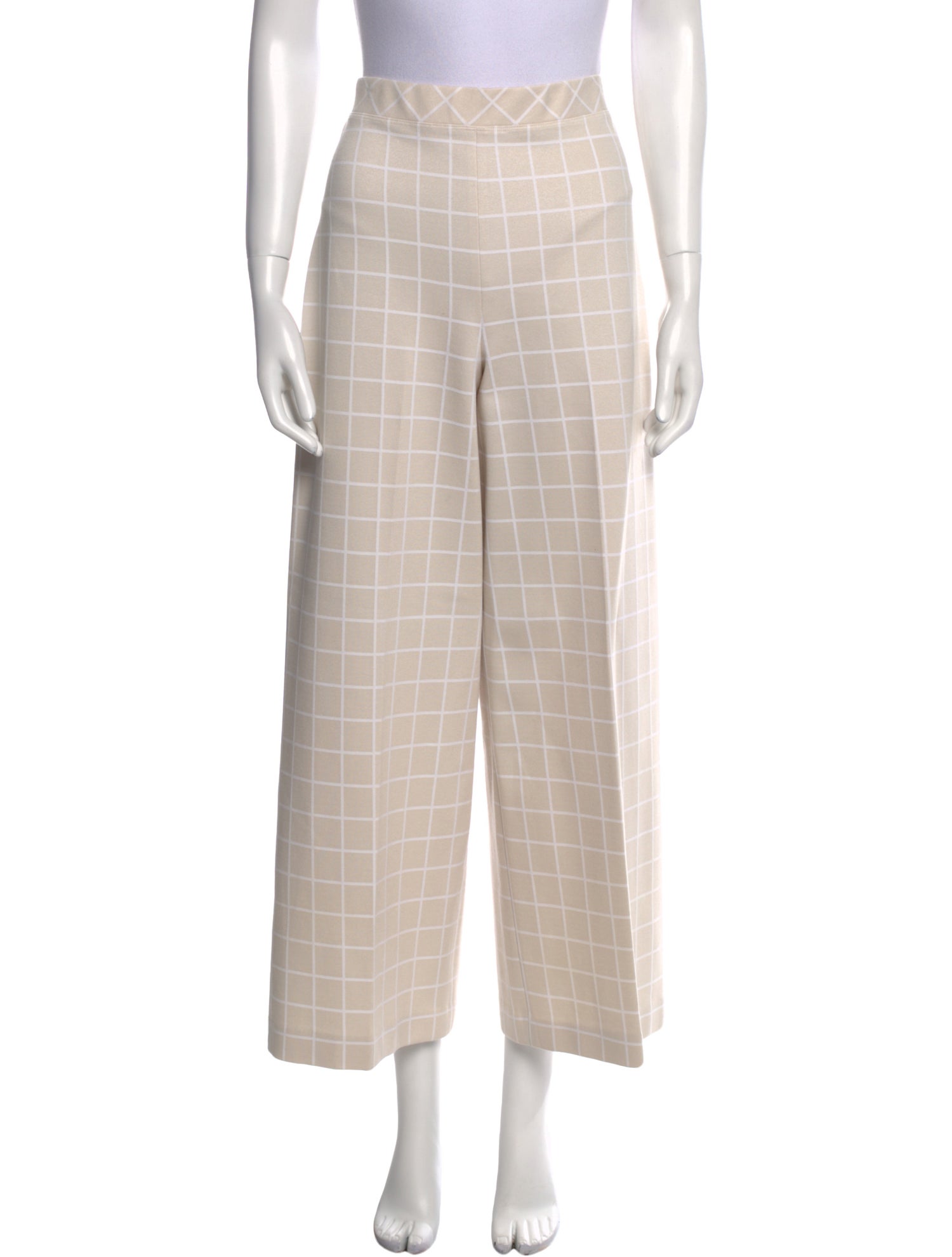 Rosetta Getty Plaid Print Wide Leg Pants