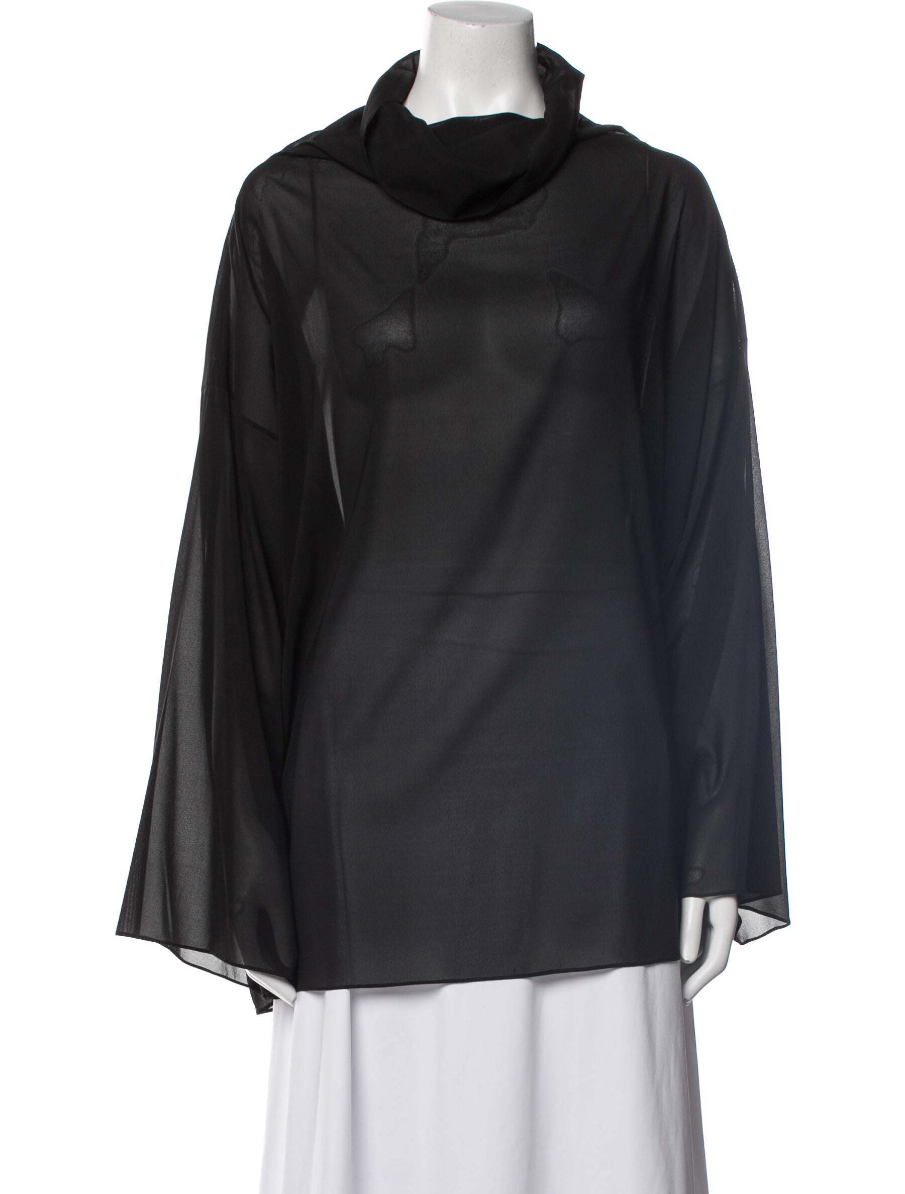 Rosetta Getty Silk Cowl Neck Blouse