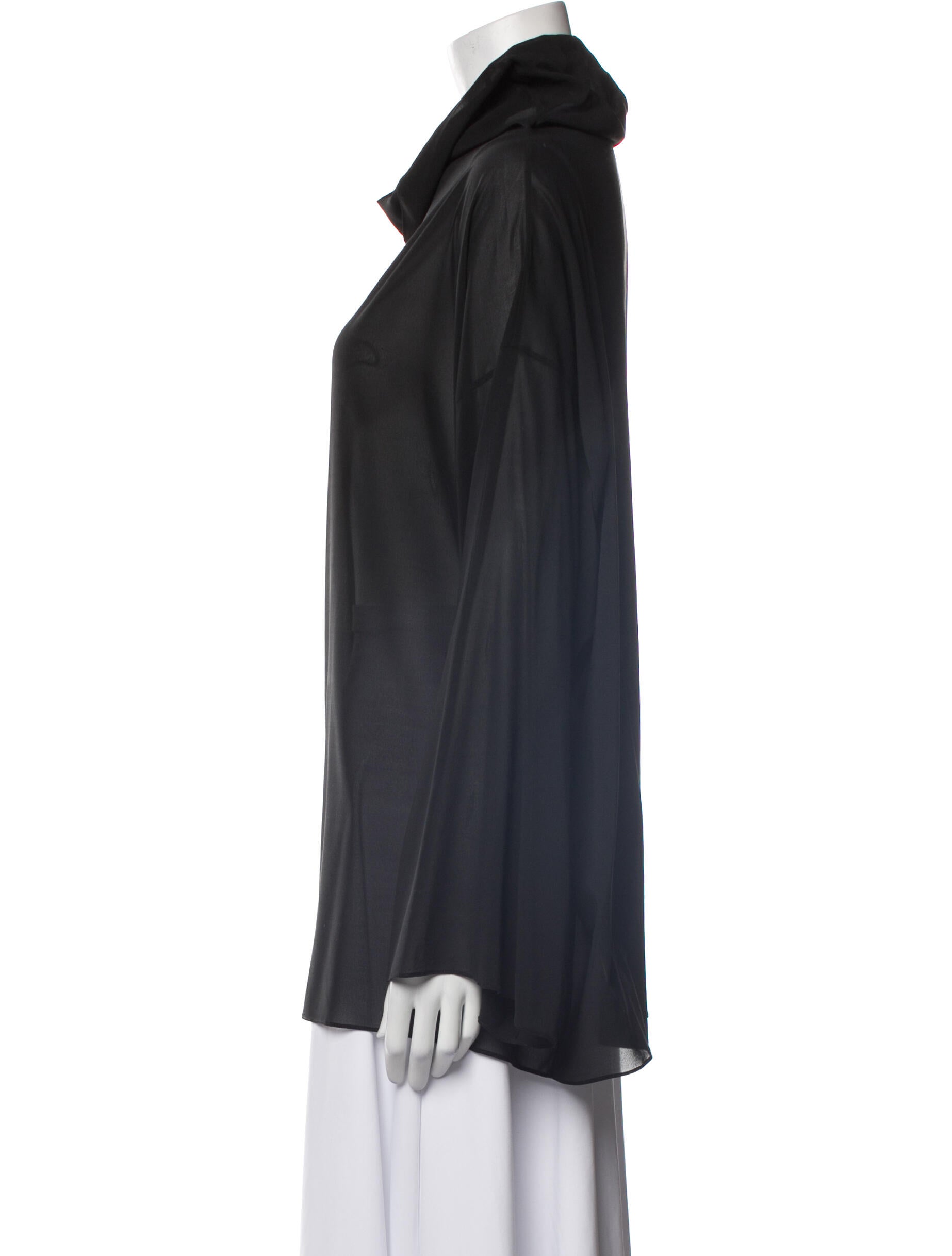 Rosetta Getty Silk Cowl Neck Blouse