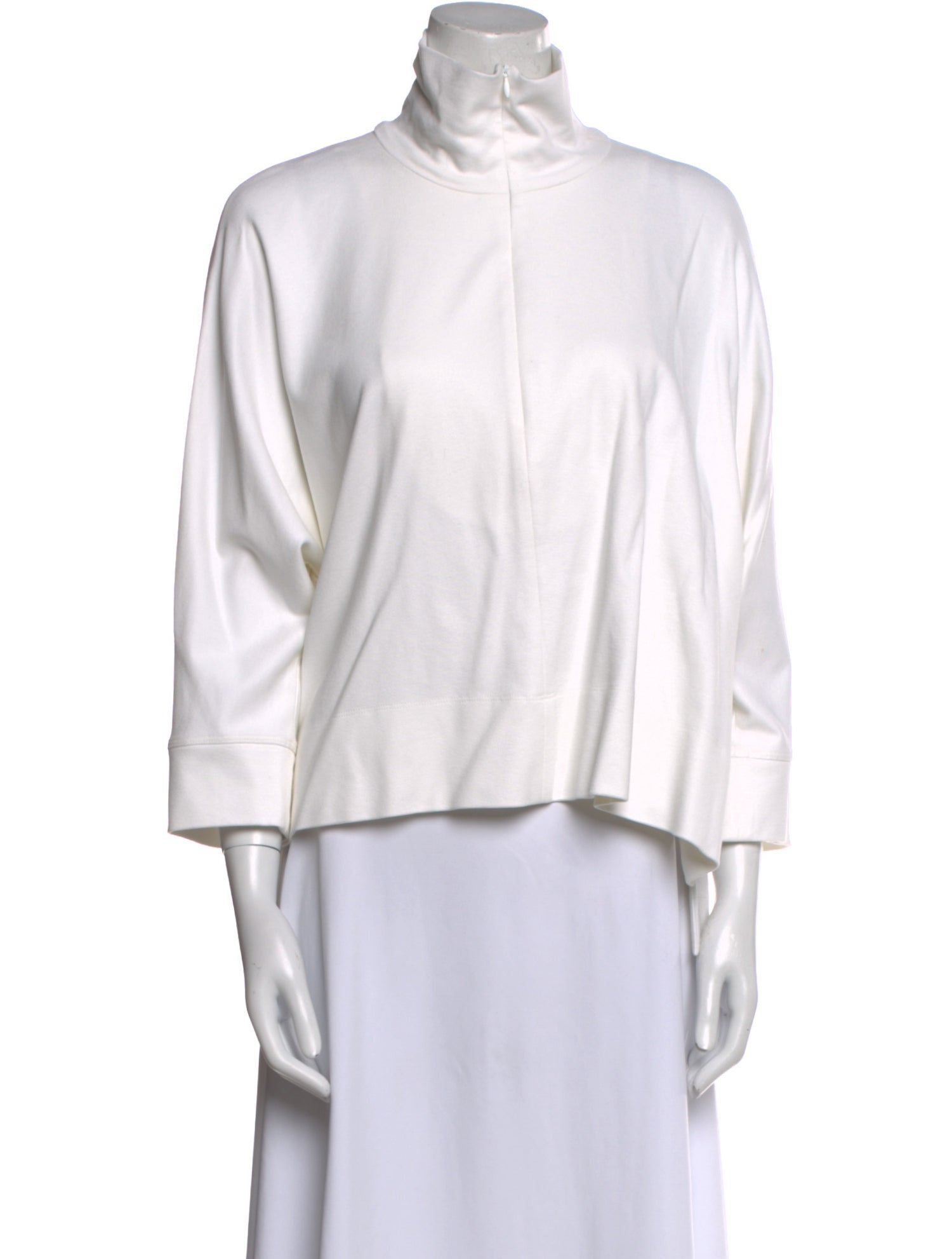 Rosetta Getty Mock Neck Three-Quarter Sleeve Sweatshirt