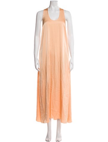 Pre-owned Rosetta Getty Scoop Neck Long Dress In Orange