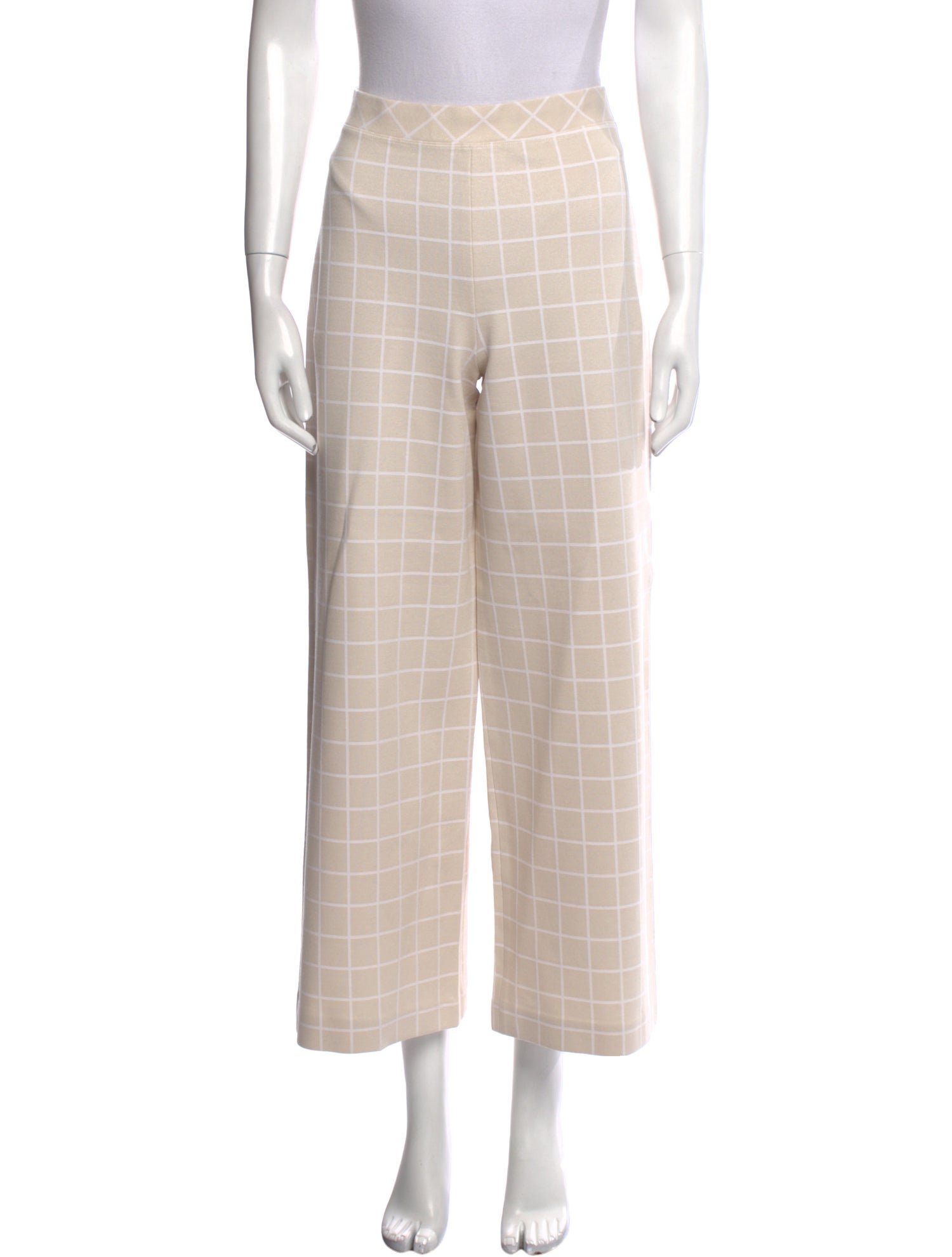 Rosetta Getty Plaid Print Wide Leg Pants