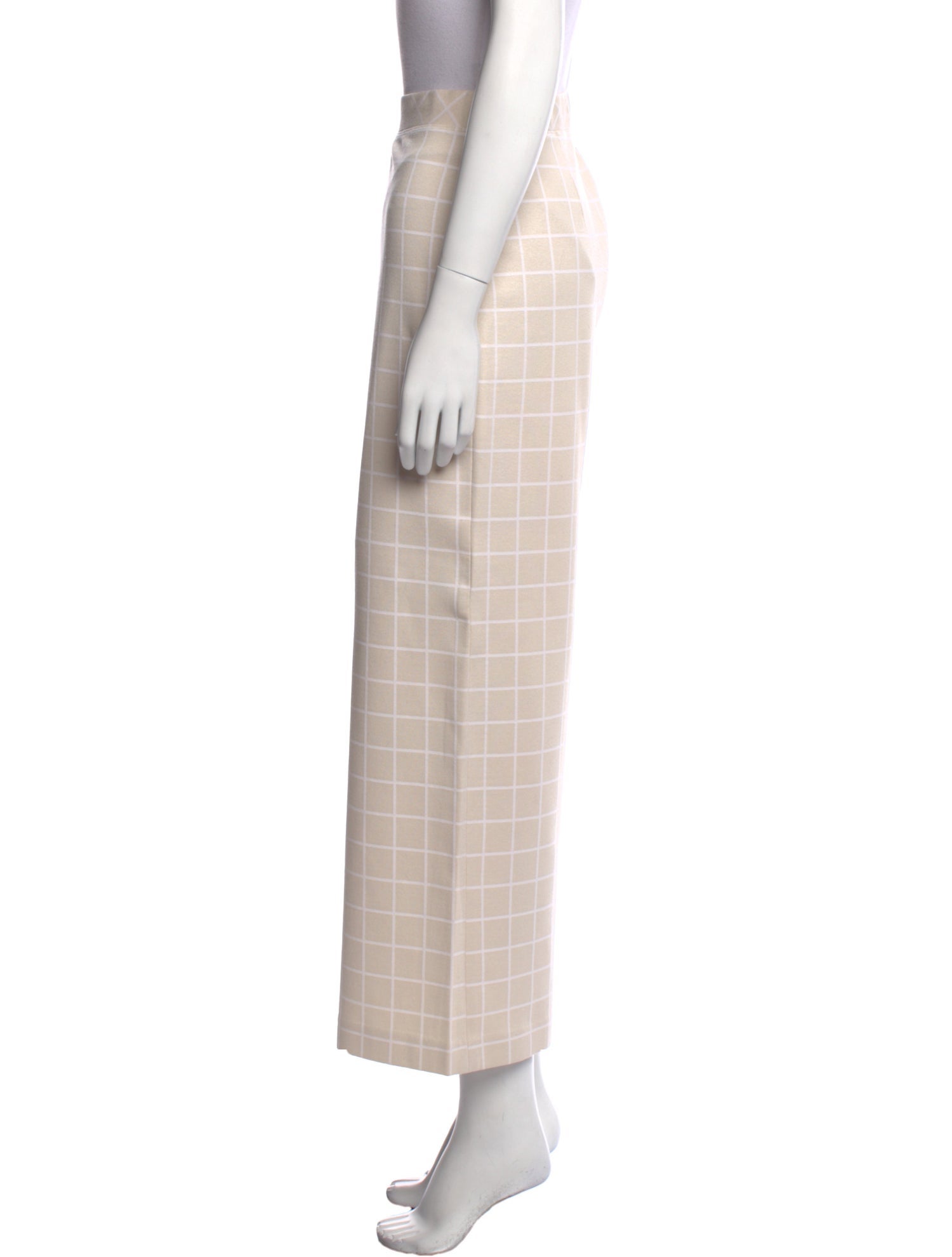 Rosetta Getty Plaid Print Wide Leg Pants