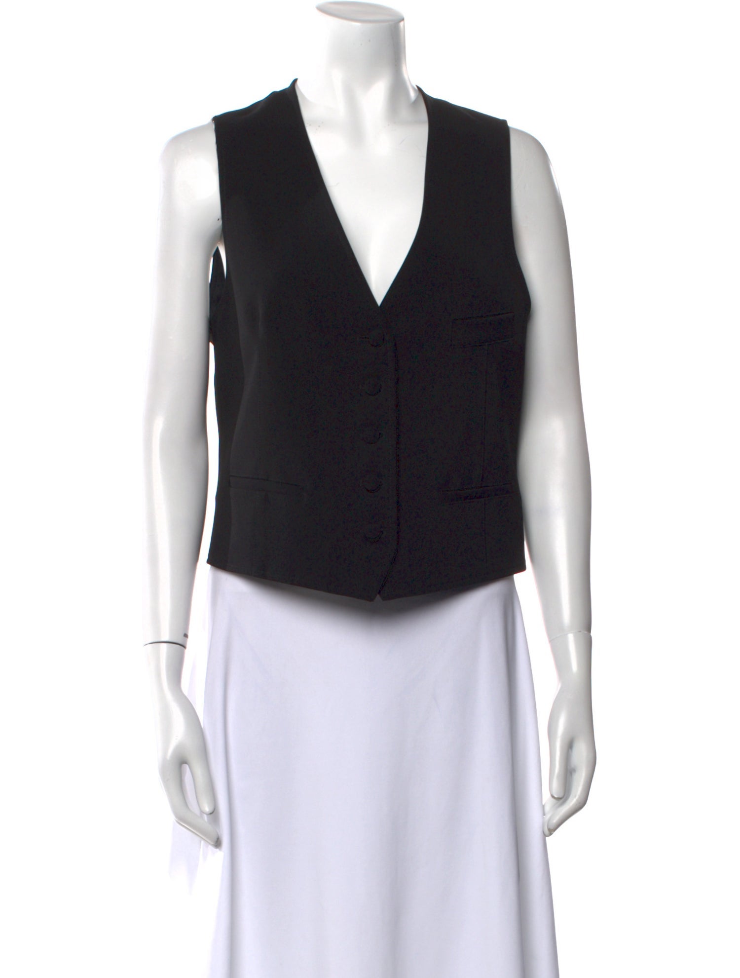 Rosetta Getty V-Neck Sleeveless Crop Top