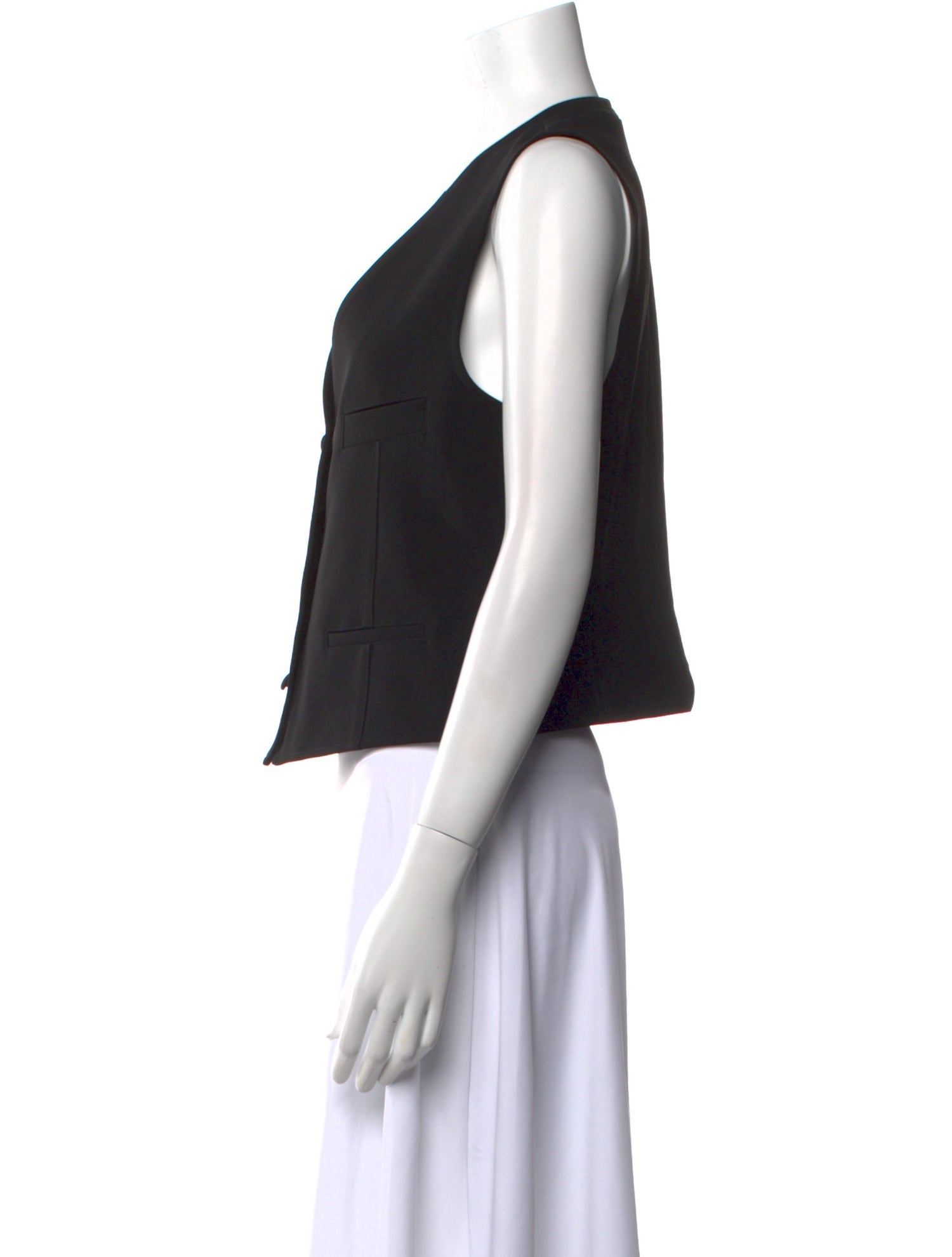 Rosetta Getty V-Neck Sleeveless Crop Top