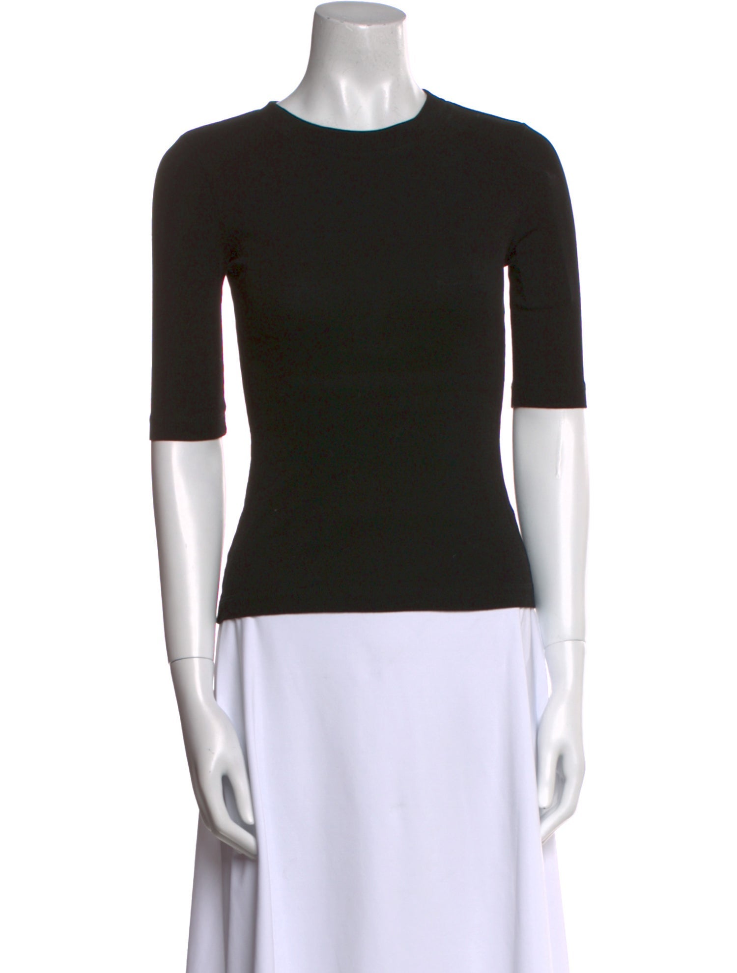 Rosetta Getty Crew Neck Three-Quarter Sleeve Top