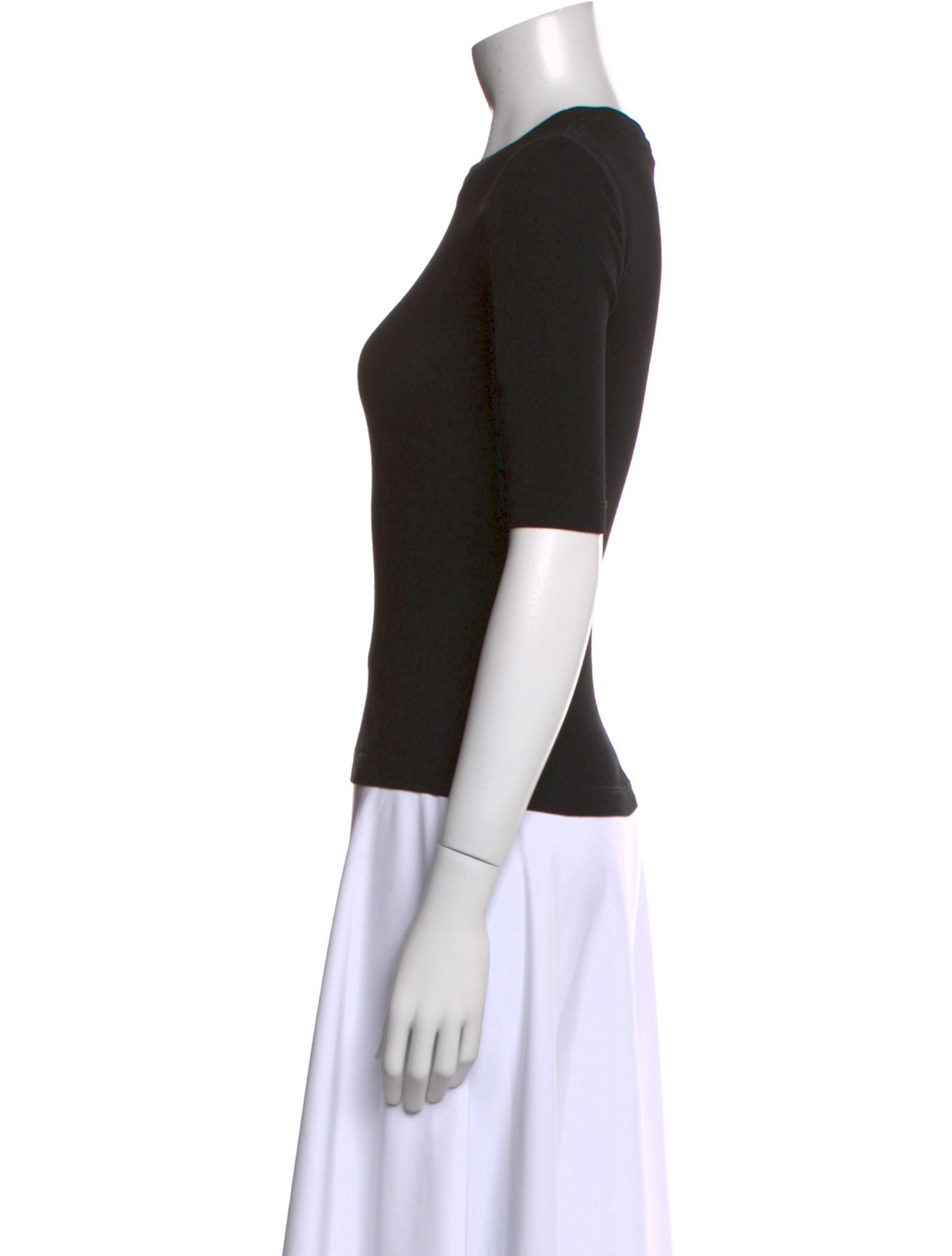 Rosetta Getty Crew Neck Three-Quarter Sleeve Top