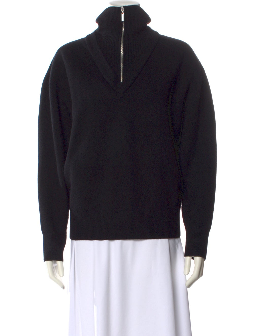 Rosetta Getty Wool Pullover Black Long Sleeve wit… - image 1