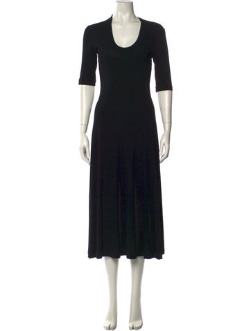 Pre-owned Rosetta Getty Scoop Neck Long Dress In Black