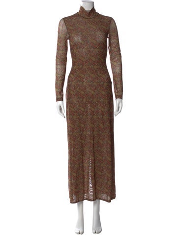Pre-owned Rosetta Getty Nylon Long Dress W/ Tags In Brown