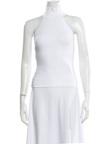 Pre-owned Rosetta Getty Turtleneck Sleeveless Top In White