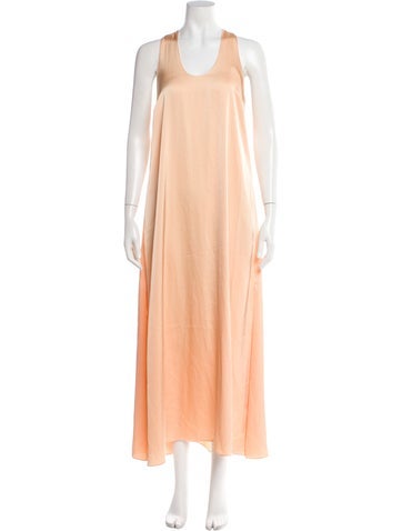 Pre-owned Rosetta Getty Scoop Neck Long Dress In Orange