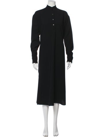Pre-owned Rosetta Getty Mock Neck Long Dress In Black