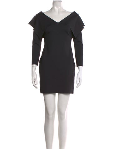 Pre-owned Rosetta Getty V-neck Mini Dress In Black