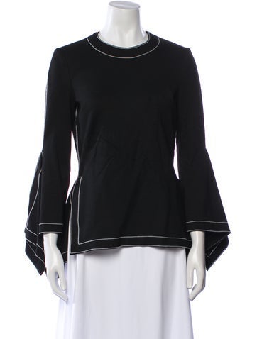 Pre-owned Rosetta Getty Crew Neck Three-quarter Sleeve Sweatshirt W/ Tags In Blue