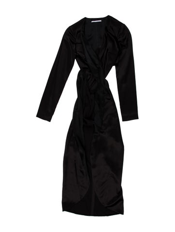 Pre-owned Rosetta Getty V-neck Long Sleeve Top In Black