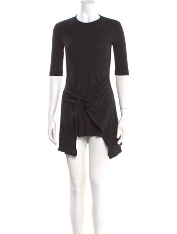 Pre-owned Rosetta Getty Crew Neck Mini Dress W/ Tags In Black