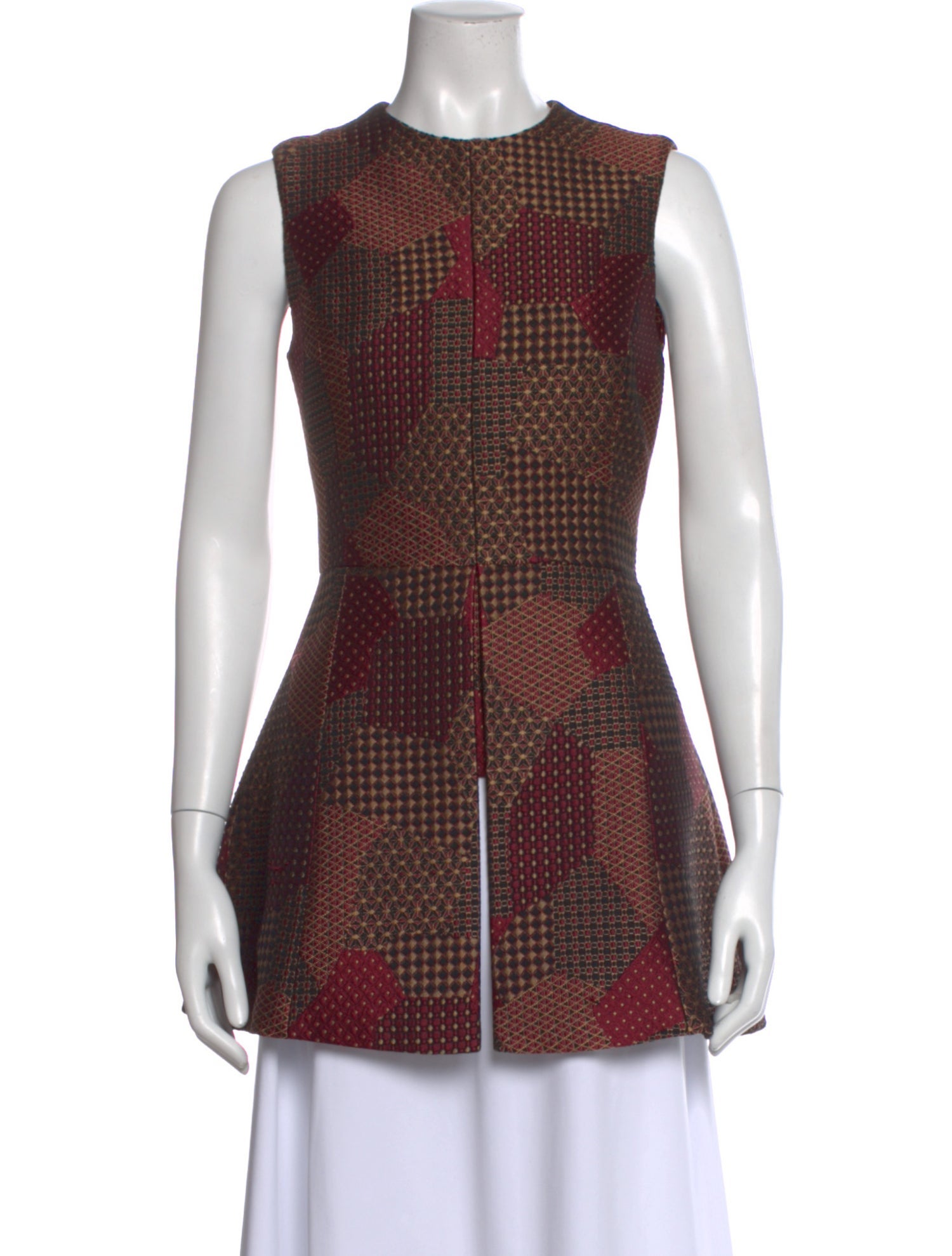 Rosetta Getty Patterned Crew Neck Top