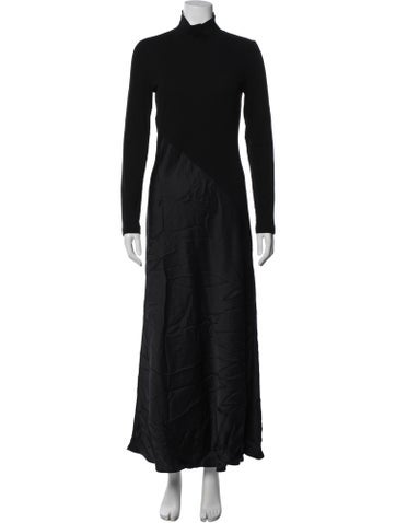 Pre-owned Rosetta Getty Mock Neck Long Dress In Black