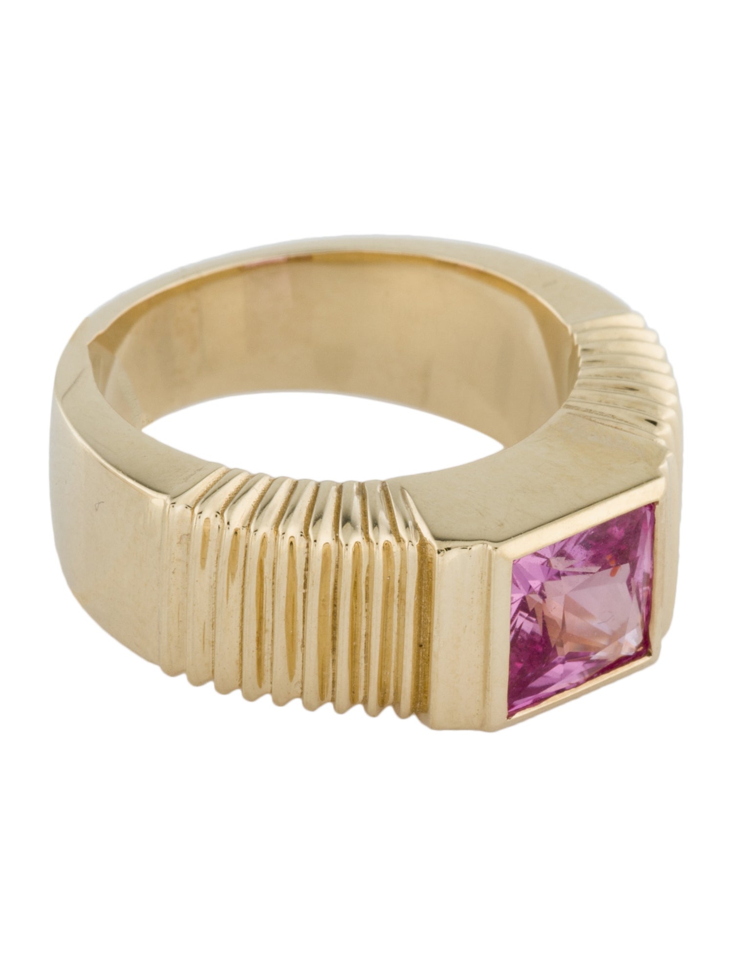 Retrouvai 14K 1.68ct Sapphire Pleated Solitaire Band