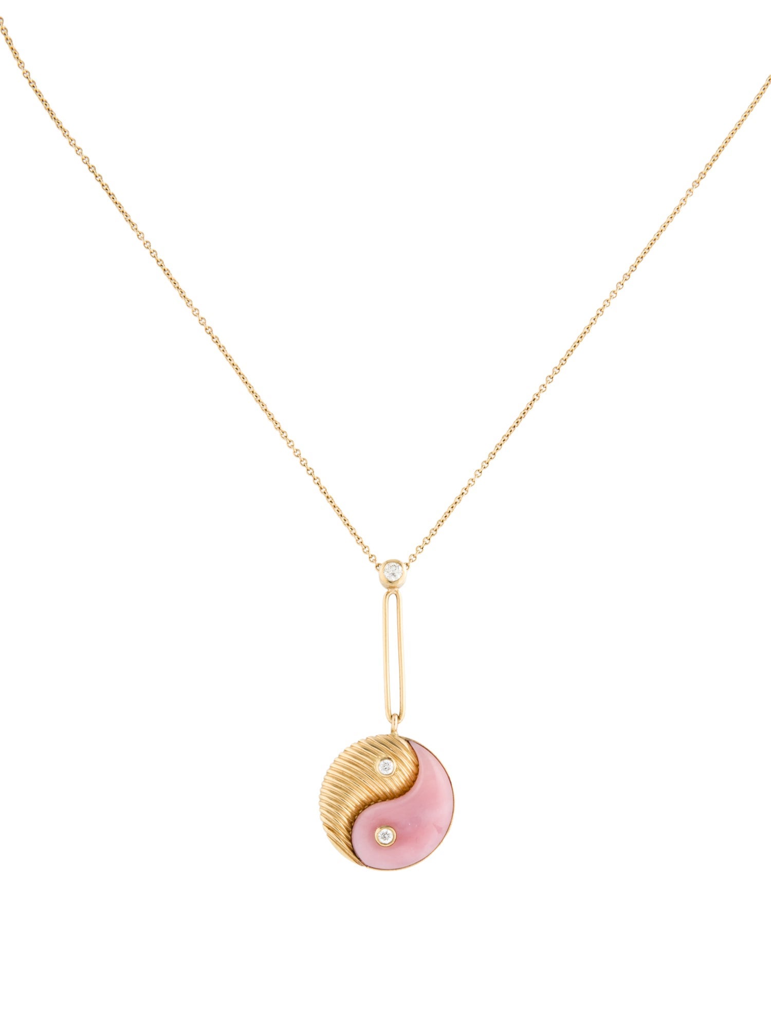 Retrouvai 14K Opal & Diamond Yin Yang Pendant Necklace