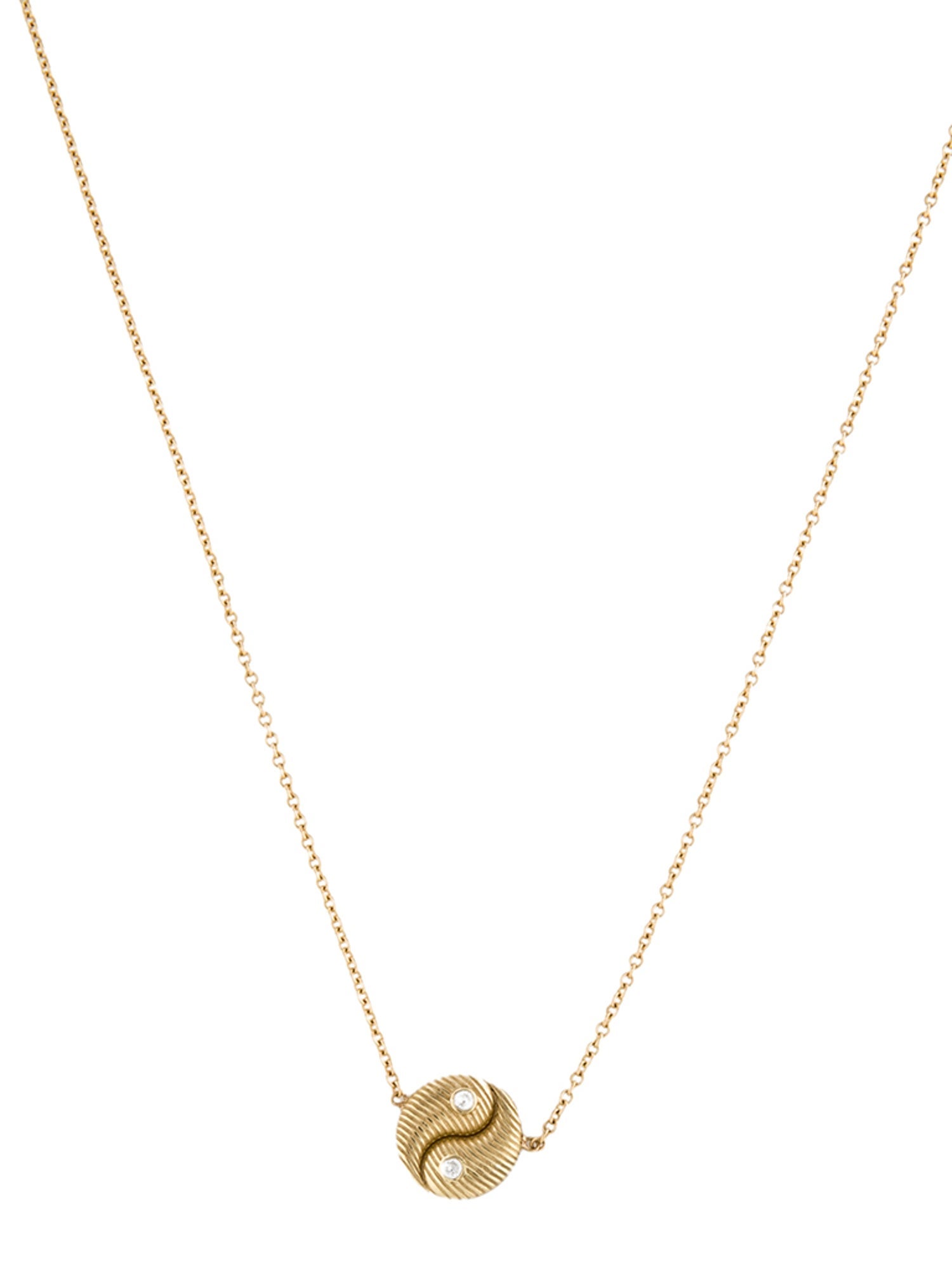 Retrouvai 14K Diamond Yin Yang Pendant Necklace