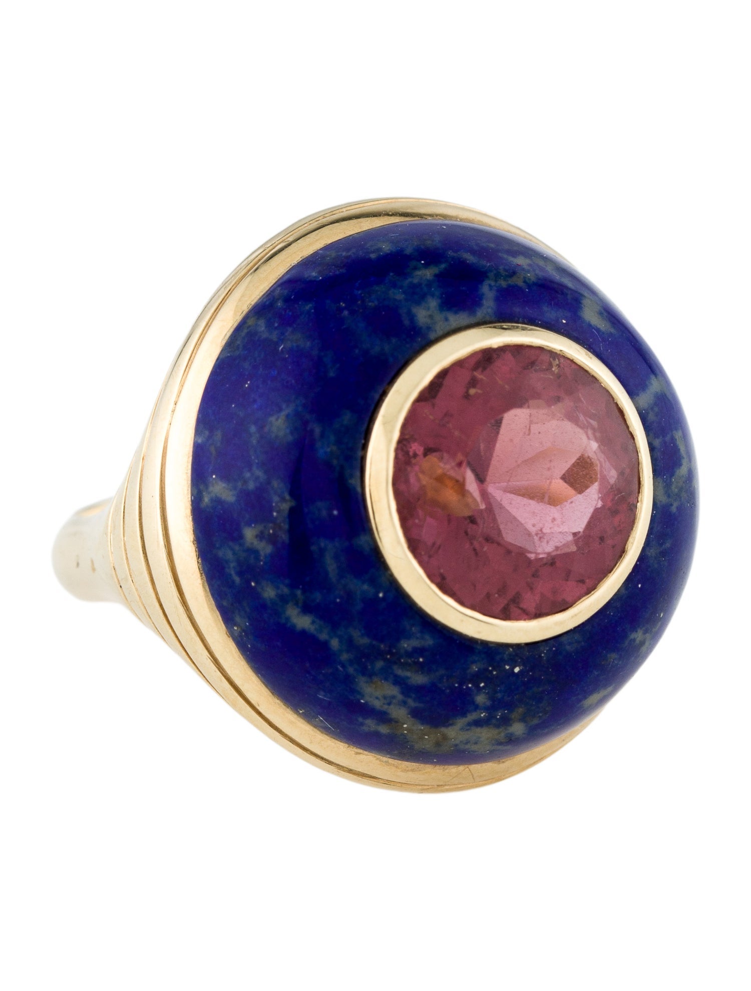Retrouvai 14K Lapis Lazuli & Tourmaline Classic Lollipop Ring