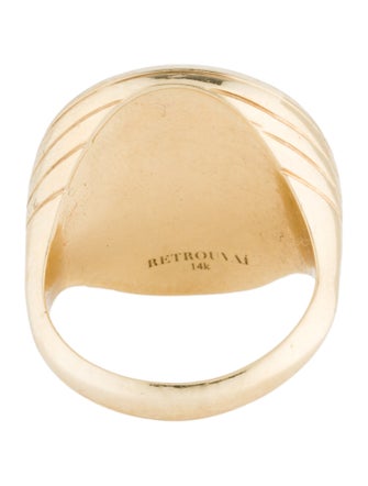 Retrouvai 14K Malachite, Sapphire & Diamond Compass Ring