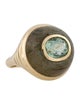 Retrouvai 14K Tourmaline & Labradorite Petite Lollipop Ring
