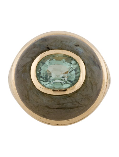 Retrouvai 14K Tourmaline & Labradorite Petite Lollipop Ring