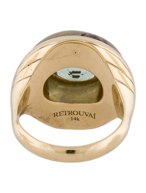 Retrouvai 14K Tourmaline & Labradorite Petite Lollipop Ring
