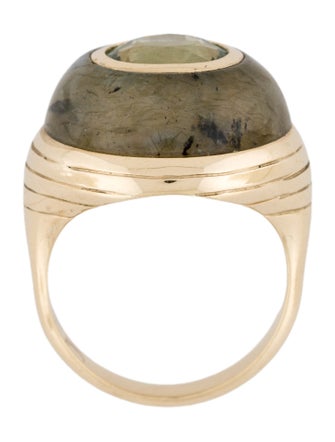 Retrouvai 14K Tourmaline & Labradorite Petite Lollipop Ring