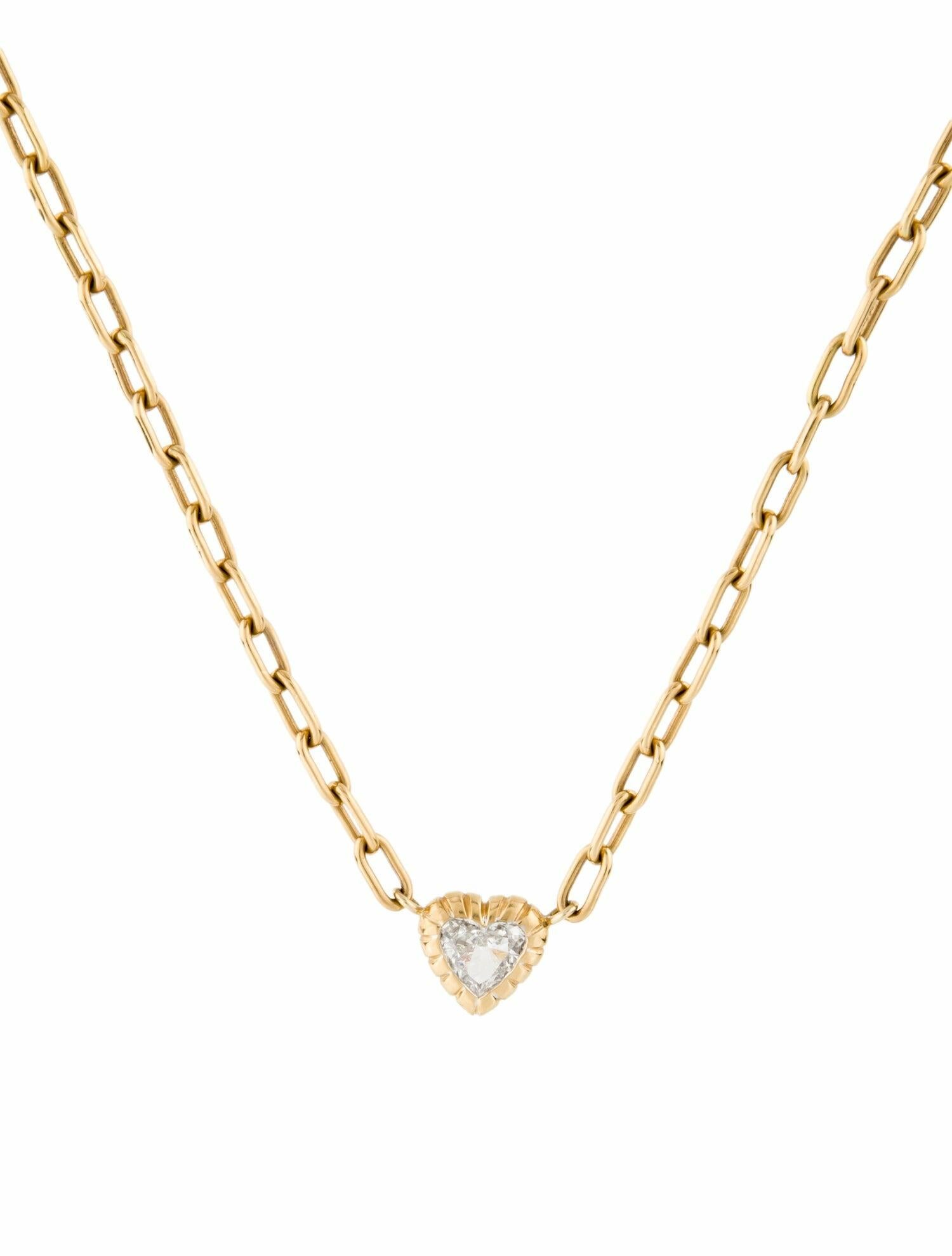 Retrouvai 18K 1.00ct Diamond Heart Pendant Necklace